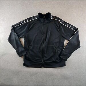 Nike Sportswear Swoosh Taped Track Jacket Mens XL Black‎ Full Zip AR3139-010